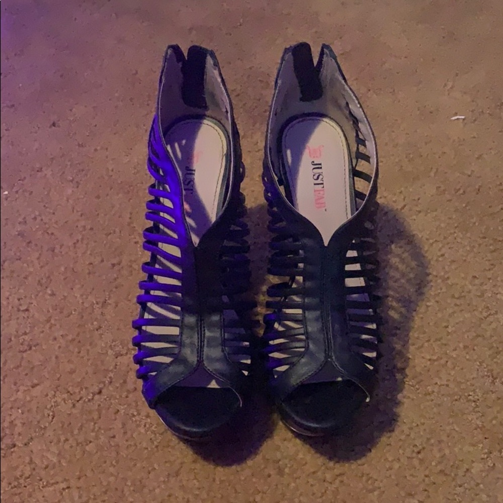 JustFab Black Wedges